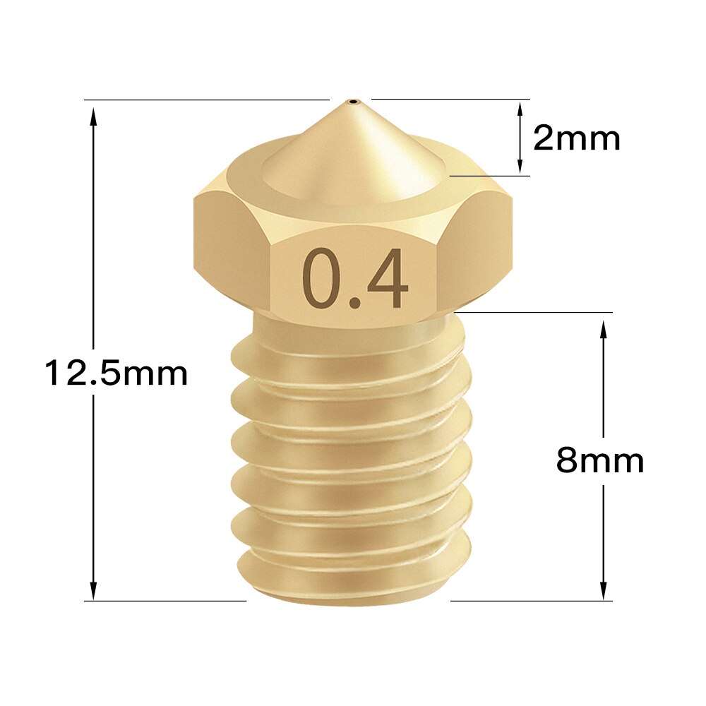 5pcs E3D M6 Threaded Nozzle Full Metal 0.2/0.3/0.4/0.5/0.6mm Optional for 1.75/3.0mm Filament V5 V6 Hotend Extruder 3D Printer customize