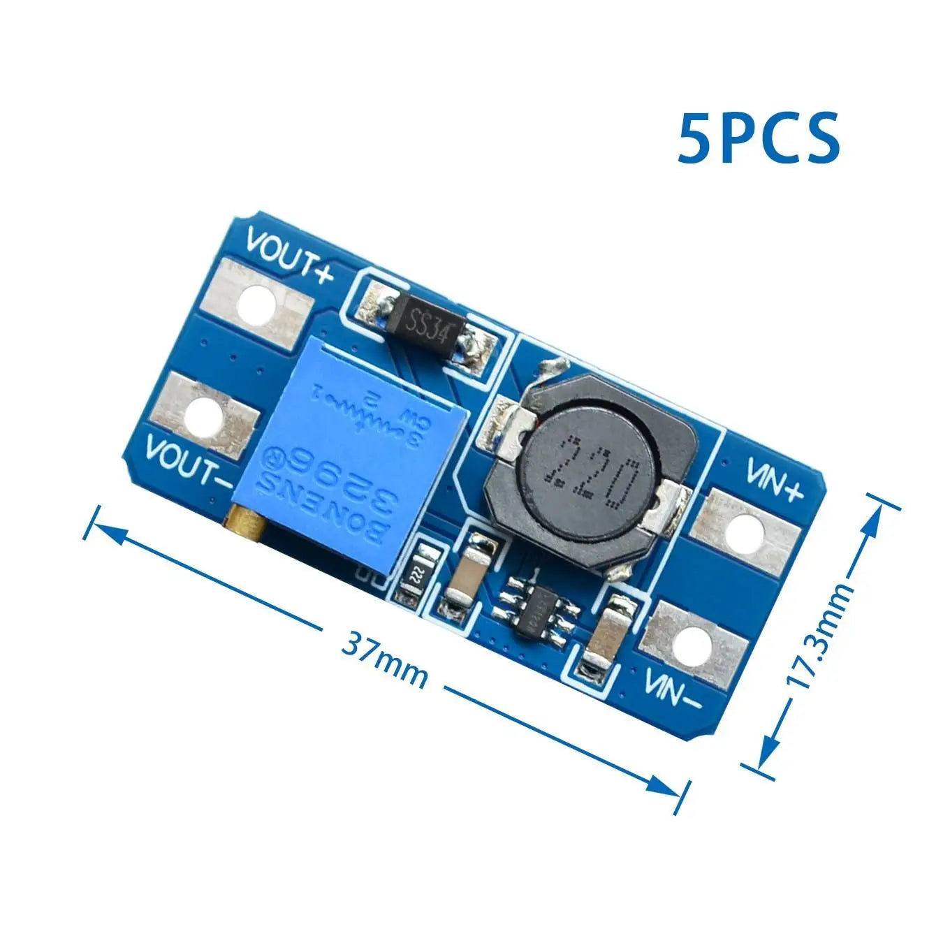 Custom 5pcs  MT3608 DC-DC Step Up Converter Booster Power Supply Module Boost Step-up Board MAX output 28V 2A MICRO interface