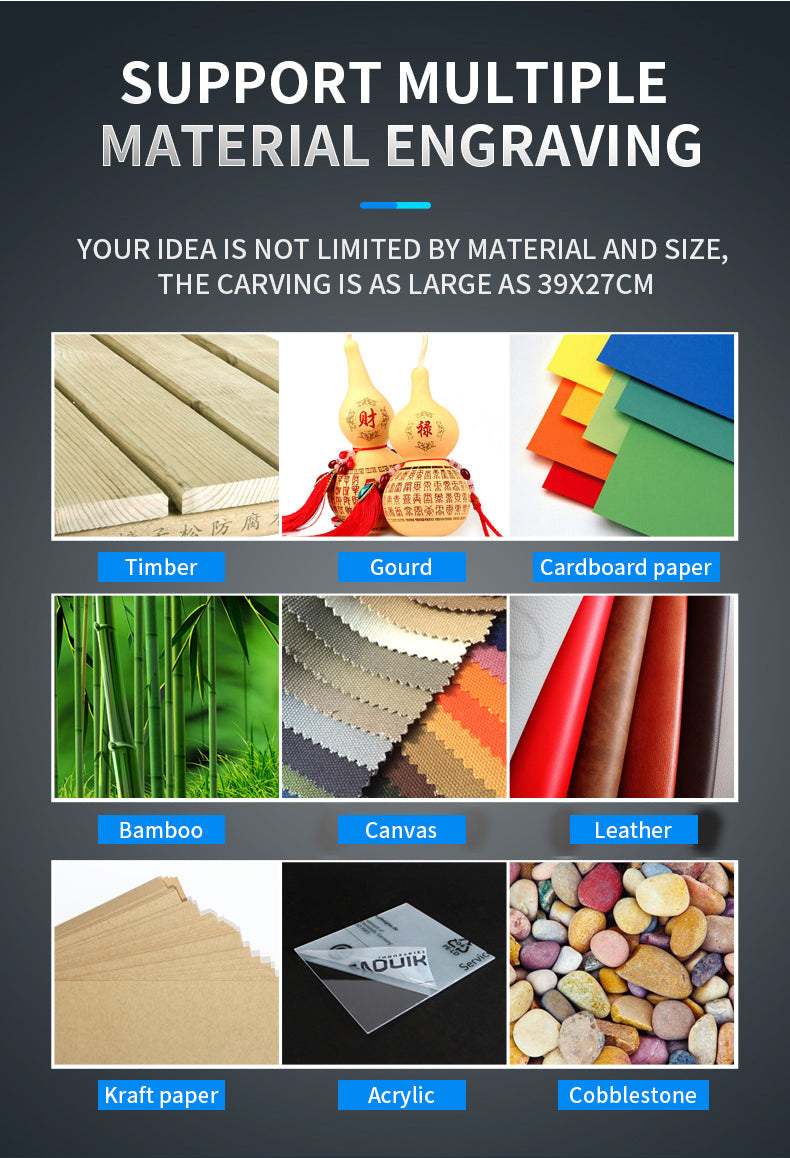 Laser DIY engraving machine High intensity laser engraving machine accuracy of 0.08 mm Carving area 386 x275 mm customize