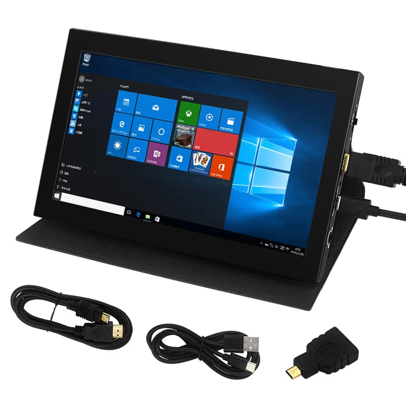 Custom 7 Inch Port Dispaly 1024*600 IPS Touch Screen with Leather Bracket Shell Mini HDMI-compatible Mini PC Monitor for     Pi
