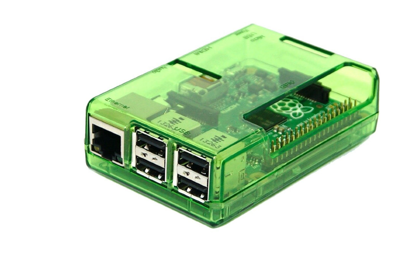 Applicable to Raspberry Pi Injection molded case 3B / 2B+ Transparent green Four colors are available LT-3B317