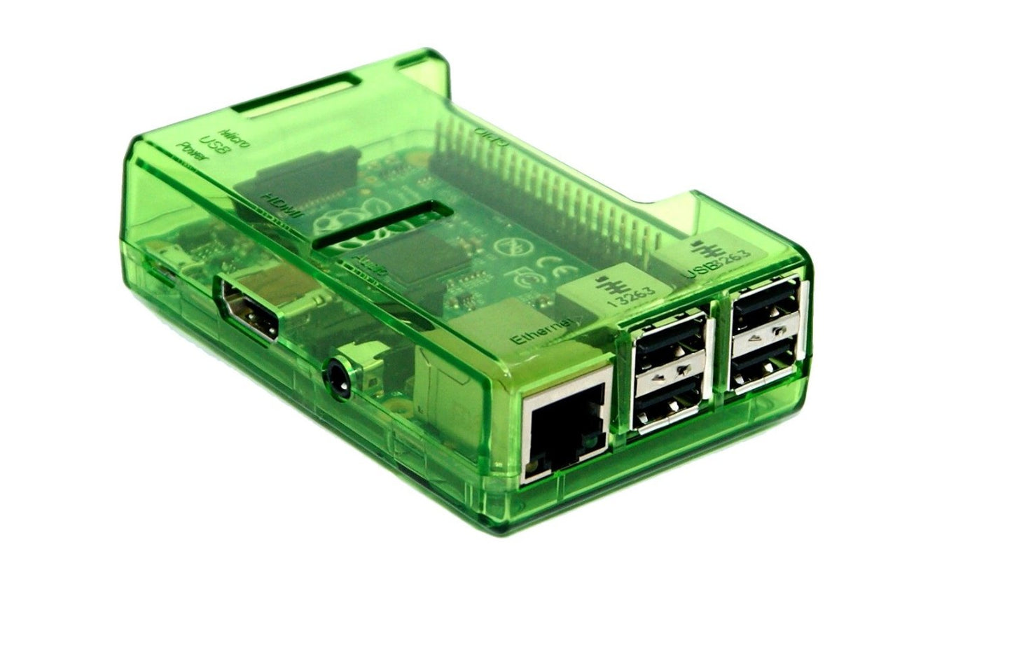 Applicable to Raspberry Pi Injection molded case 3B / 2B+ Transparent green Four colors are available LT-3B317