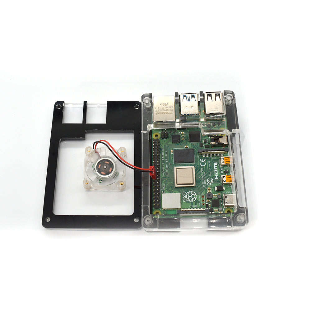 Raspberry pi 4 Case With LED light Acrylic Case Light Fan Transparent Clear Colorful raspberry pi Light Case LT-4A08 customize