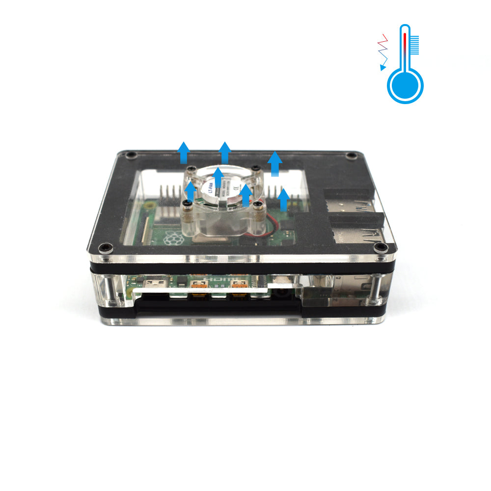 Raspberry pi 4 Case With LED light Acrylic Case Light Fan Transparent Clear Colorful raspberry pi Light Case LT-4A08 customize