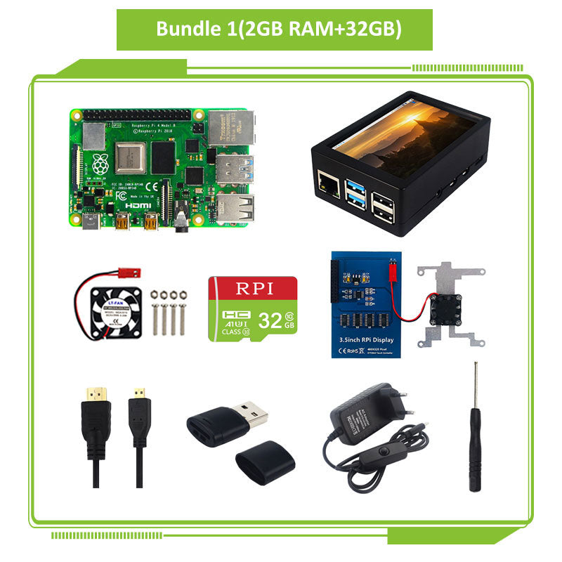 Raspberry Pi 4 Model B Kit 2GB/4GB/8GB RAM +  Case + Cooling Fan + 4K HD Video Cable + Power Supply for Raspberry Pi 4B customize