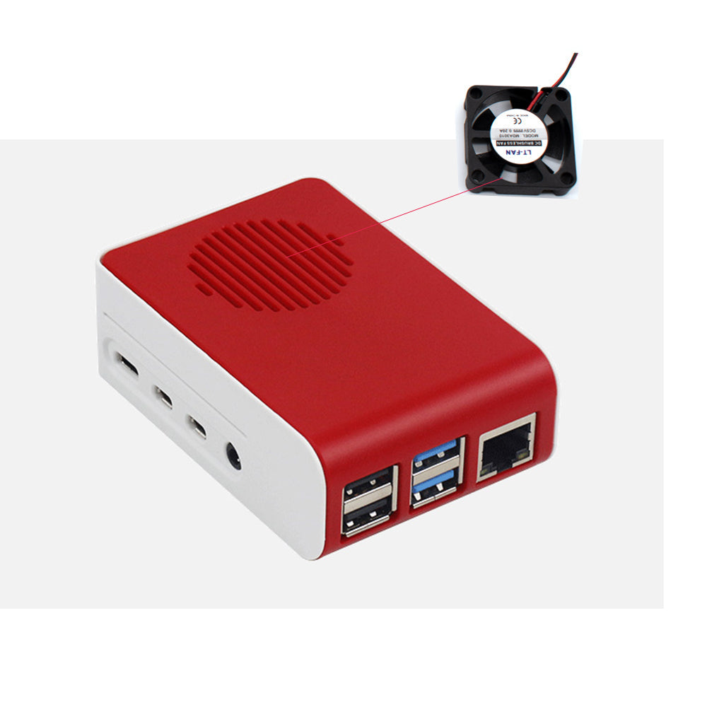 Raspberry pi 4 Case with RGB LED Cooling Fan ABS Case Red White change color Housing Protect Shell for Raspberry Pi 4 Model B LT-4A11 customize