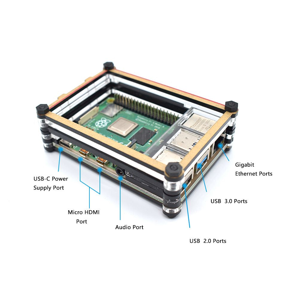 Raspberry Pi 4 Multi-layers acrylic Case Box for Raspberry Pi 4 case LT-4B10 customize