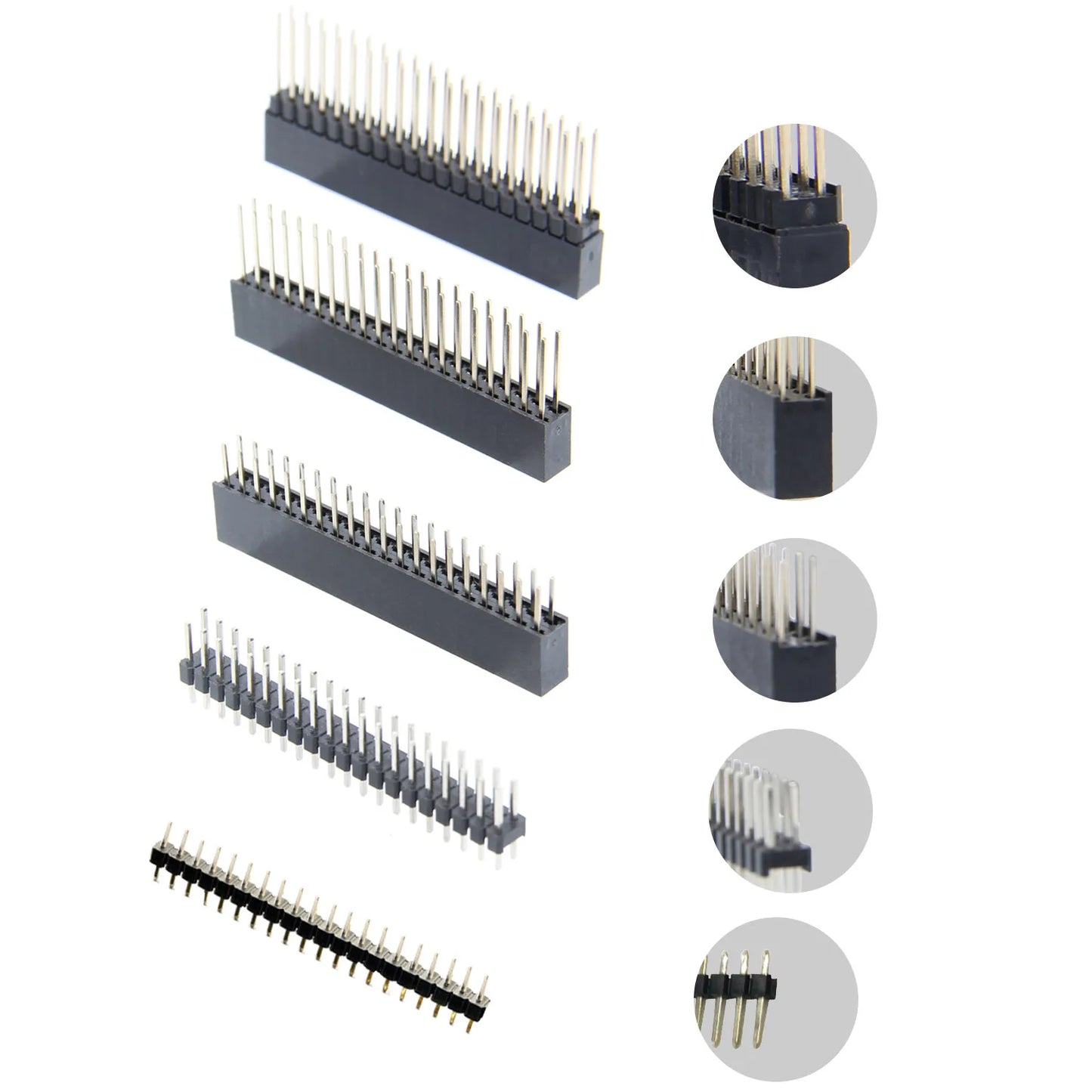 Custom 8PCS GPIO 2*20 Pin Female Header Kit, 40P Stacking Stackable Female Header for     Pi 4 Model B/ 3B+/ 3B/ 2B/ Zero(Zero)