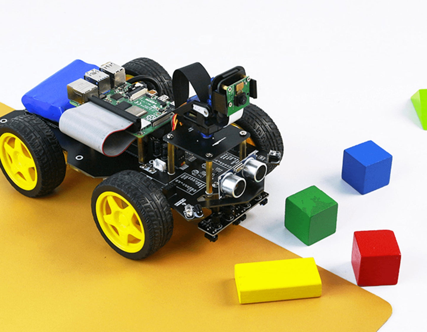 Custom WIFI video AI visual robot car with FPV camera for Raspberry Pi 4B Python programming learning kit