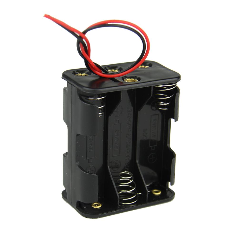 AA Size Battery Storage Box Case Holder Leads With 6 Slots Container Bag DIY Standard Batteries Charging for 6 x AA 1.5V battery