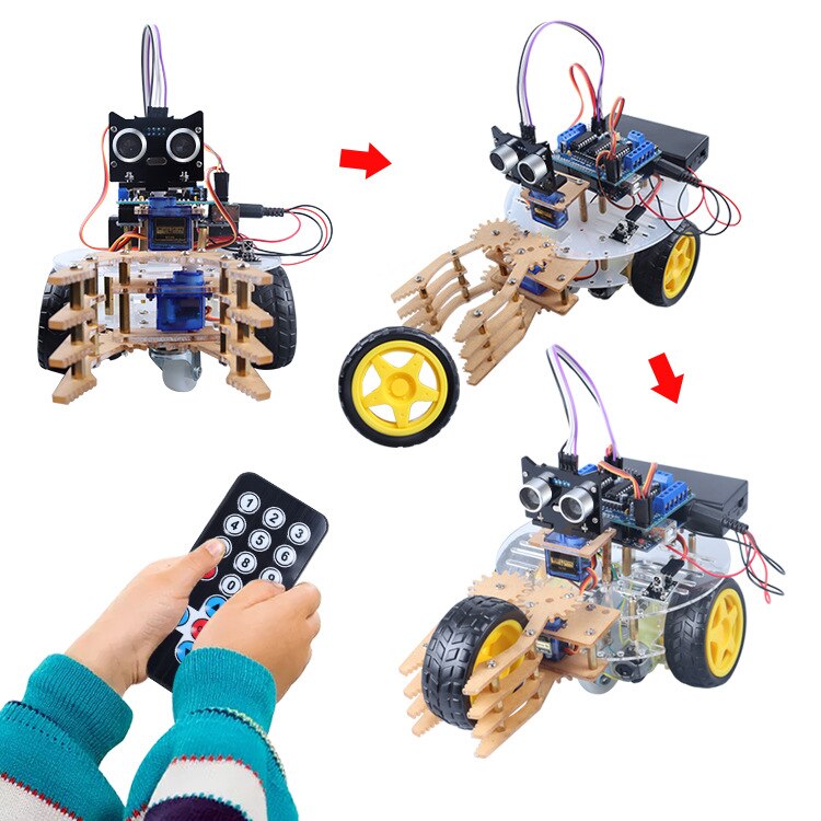 Arduino Intelligent Robot Car Kit Mechanical Arm Remote Control Grab Car Kit