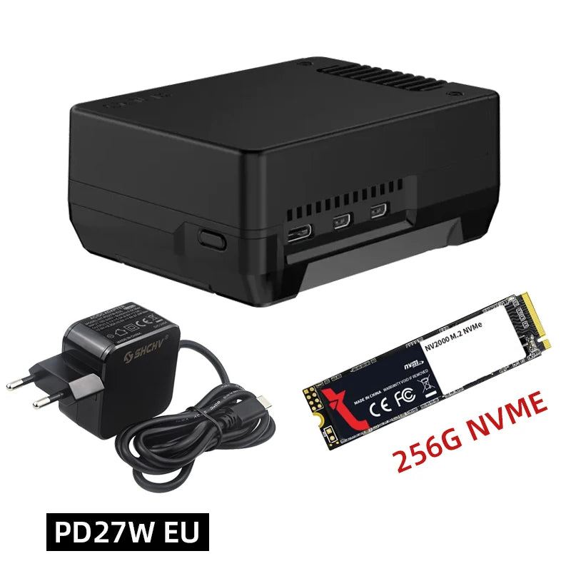 Custom NEO 5 M.2 NVME PCIE Case for     Pi 5 with PWM Fan Built-in Heatsink for SSD Boot Pi 5 from M.2 NVME Drive