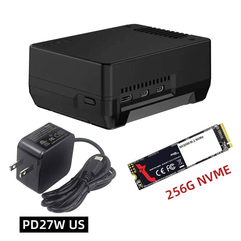 Custom NEO 5 M.2 NVME PCIE Case for     Pi 5 with PWM Fan Built-in Heatsink for SSD Boot Pi 5 from M.2 NVME Drive