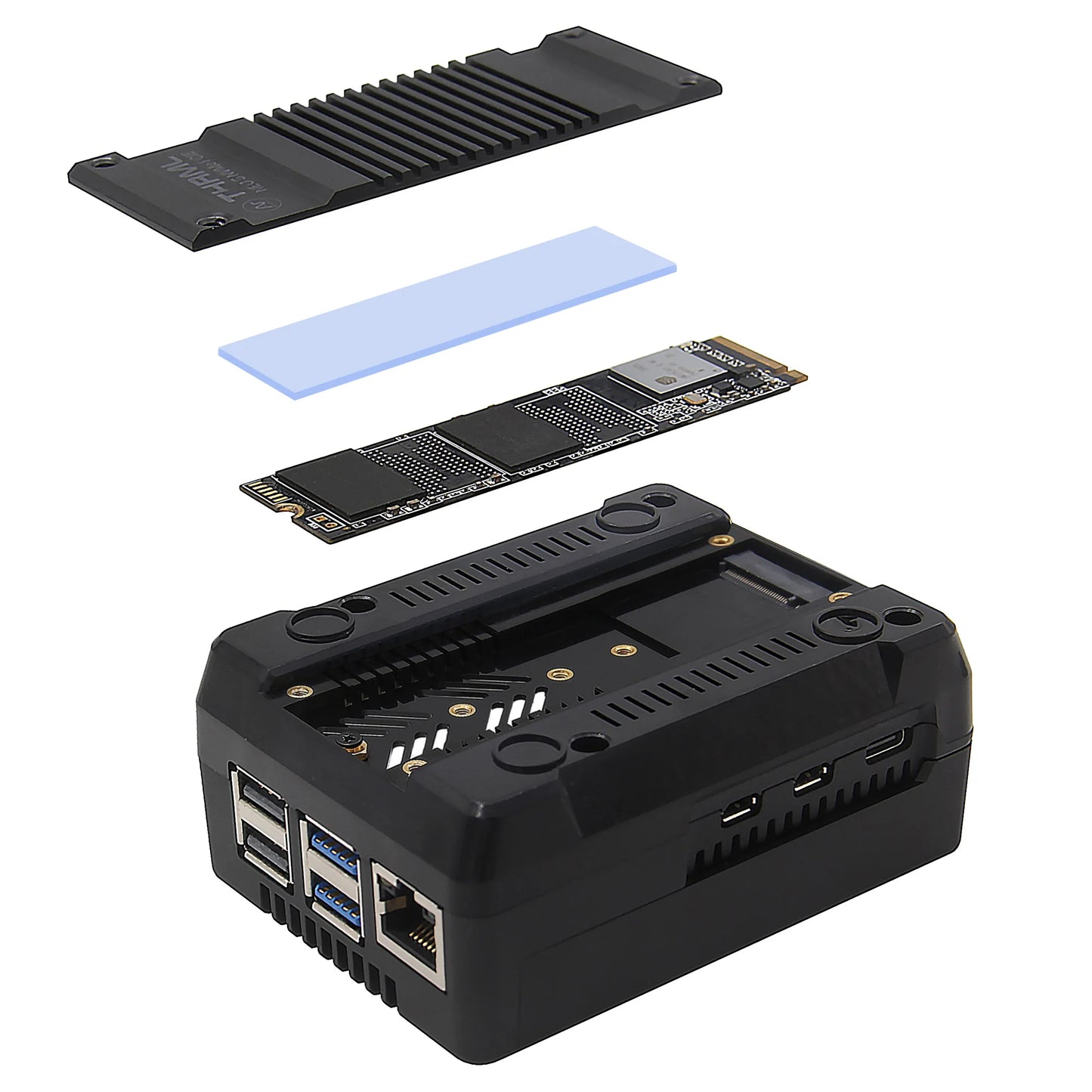 Custom NEO 5 PCIe to M.2 NVME Case for     Pi 5