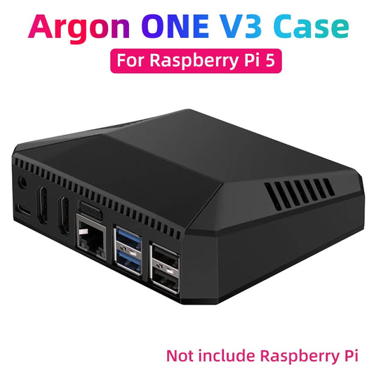 Custom ONE V3 Case for     Pi 5 Aluminum Shell Bulit-in PWM Fan Full HDMI-compatible IR Power Button Receiver for RPI 5 Pi5