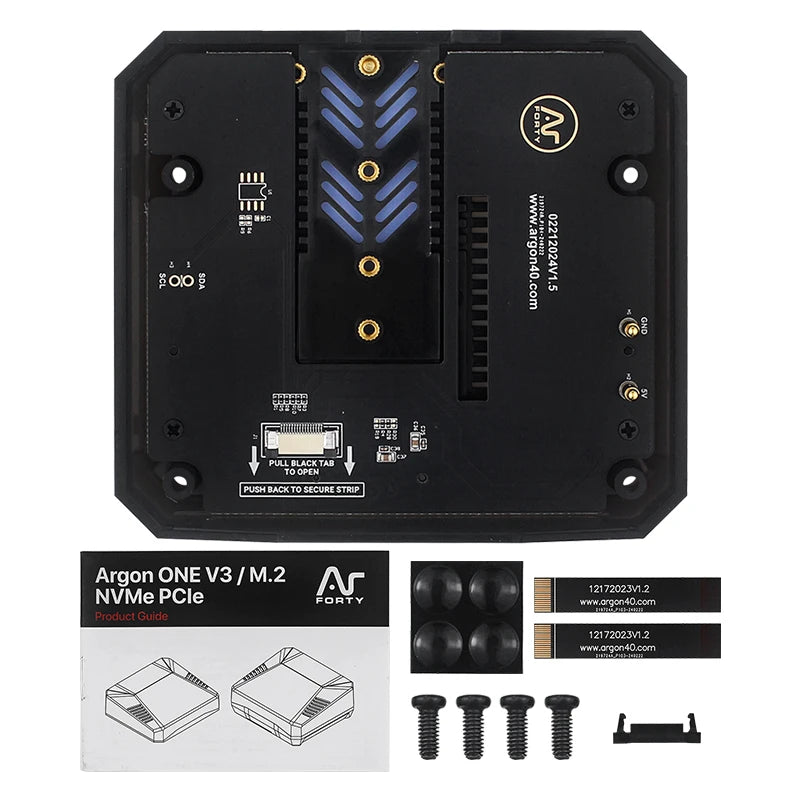 Custom ONE V3 M.2 NVME PCIE Expansion Board (Only) Built-in Aluminum Heatsinks for SSD Boot Pi5 from M.2 NVME Drive