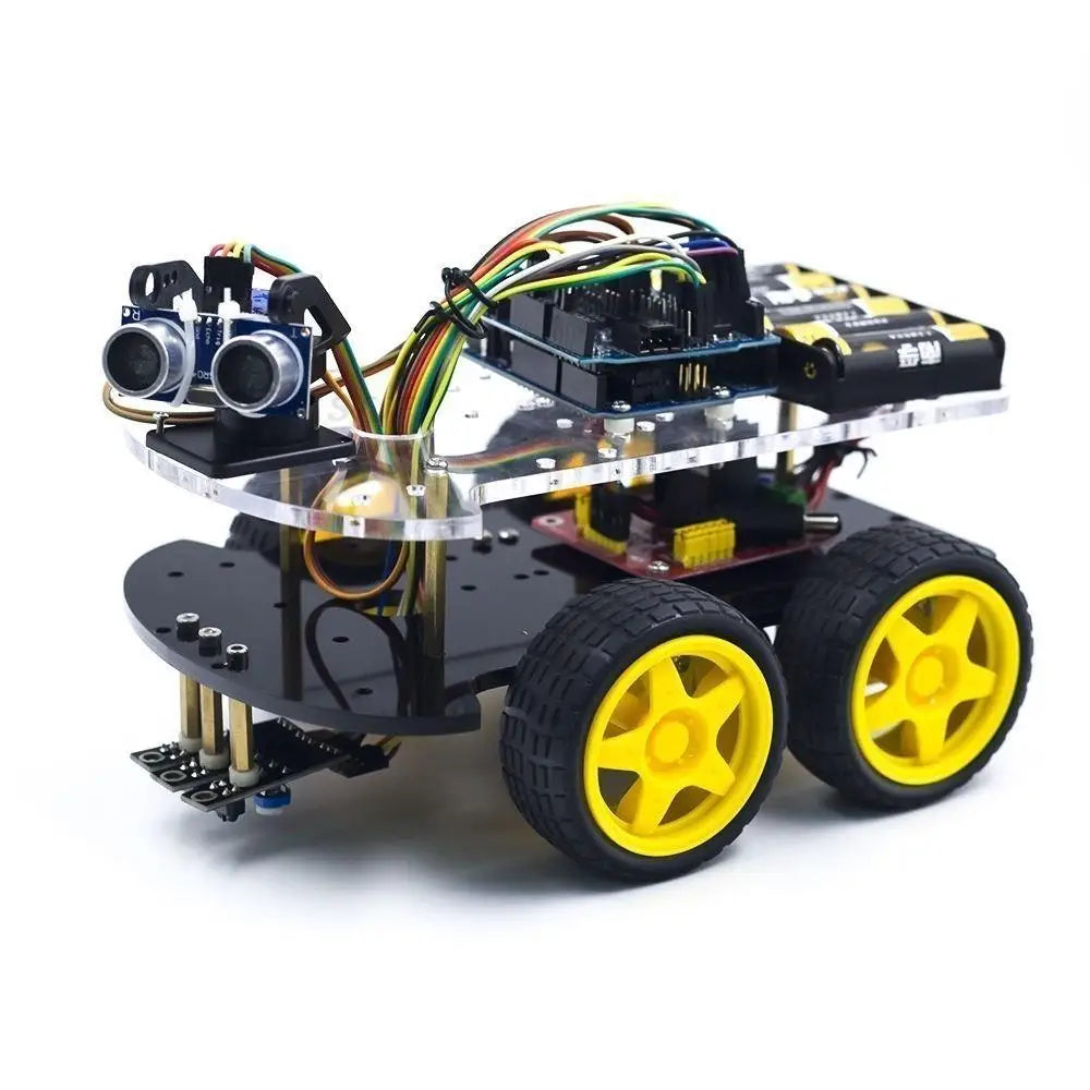 Custom Avoidance tracking Motor Smart Robot Car Chassis Kit Speed Encoder Battery 4WD Ultrasonic module For Arduino