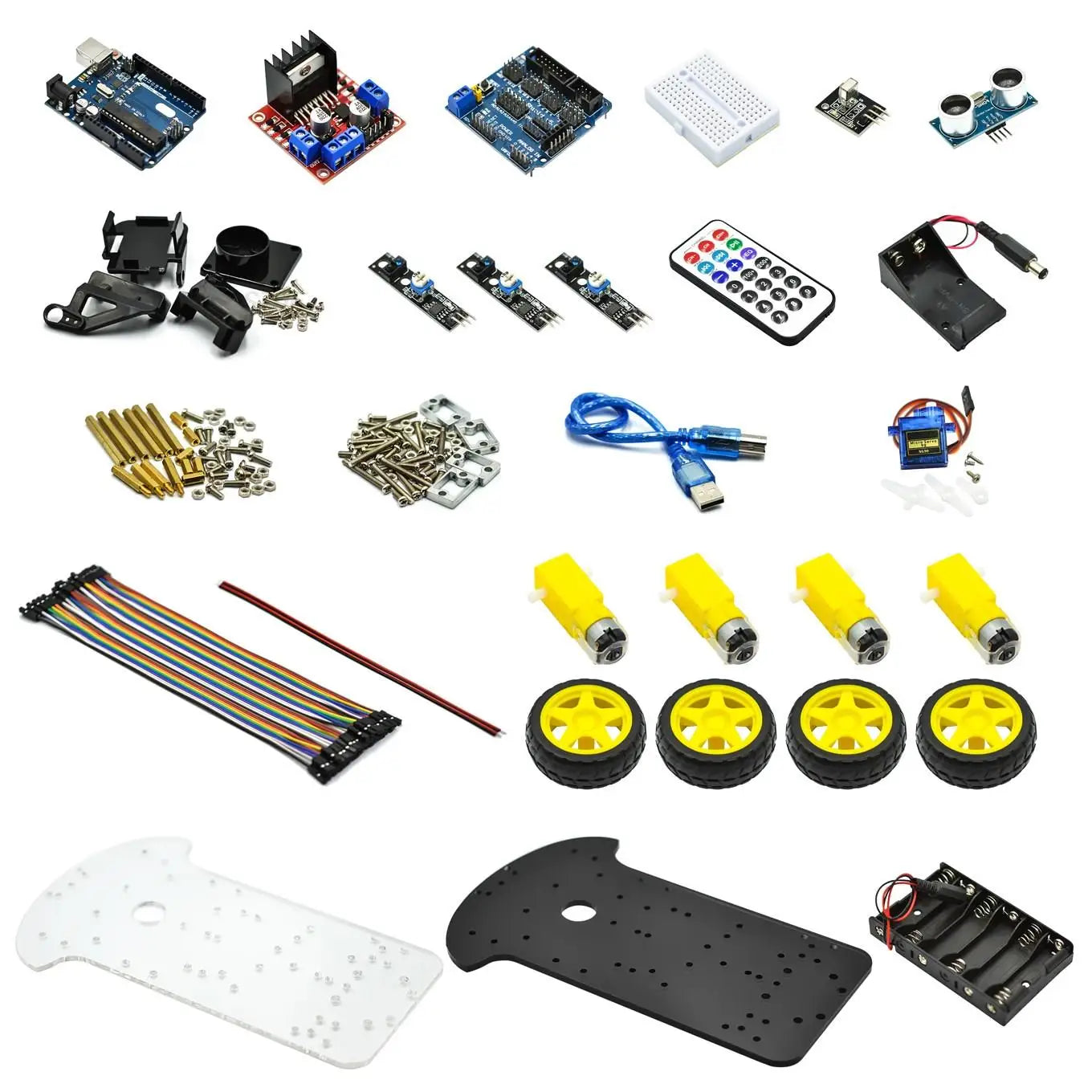 Custom Avoidance tracking Motor Smart Robot Car Chassis Kit Speed Encoder Battery 4WD Ultrasonic module For Arduino