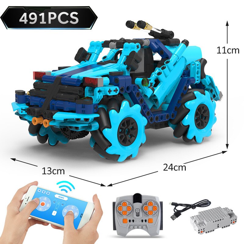 Building blocks programming puzzles remote control racing children assembly plug-in toys
