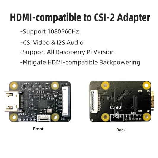 Custom C790 1080P 60Hz HDMI-compatible IN to CSI-2 Adapter & I2S BliKVM PiKVM "KVM over IP" Board supports Audio Backpower Mitigation