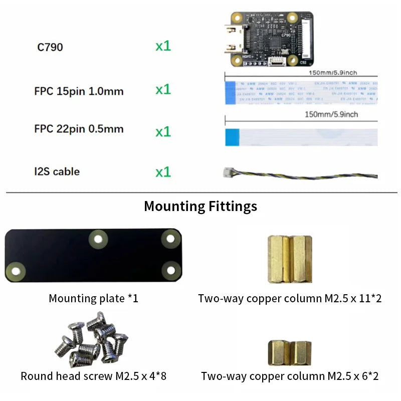Custom C790 1080P 60Hz HDMI-compatible IN to CSI-2 Adapter & I2S BliKVM PiKVM "KVM over IP" Board supports Audio Backpower Mitigation
