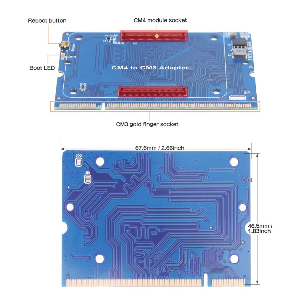 CM4 to CM3 Converter / Adapter Board for Raspberry Pi Compute Module 4