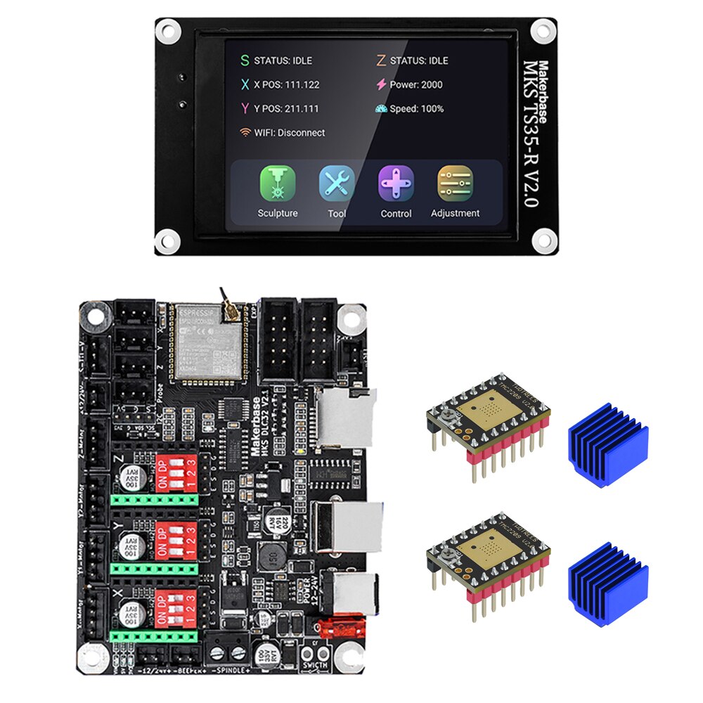 Custom CNC Laser Engraving Machine Offline Control   MKS TS24/TS35-R LCD Touch Screen For MKS DLC32 V2.1 Motherboard ESP32 Wifi