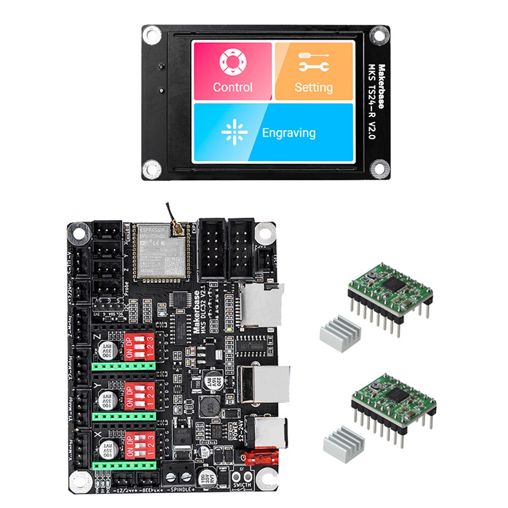 Custom CNC Laser Engraving Machine Offline Control   MKS TS24/TS35-R LCD Touch Screen For MKS DLC32 V2.1 Motherboard ESP32 Wifi