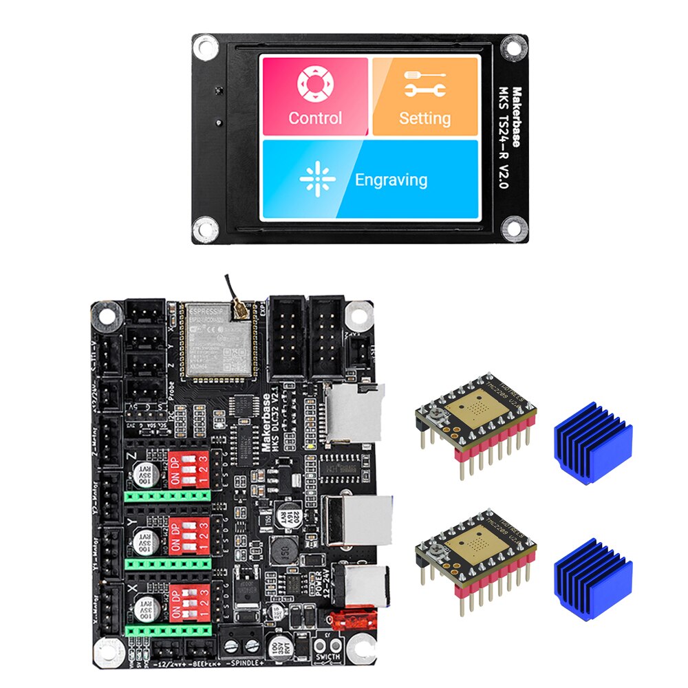 Custom CNC Laser Engraving Machine Offline Control   MKS TS24/TS35-R LCD Touch Screen For MKS DLC32 V2.1 Motherboard ESP32 Wifi