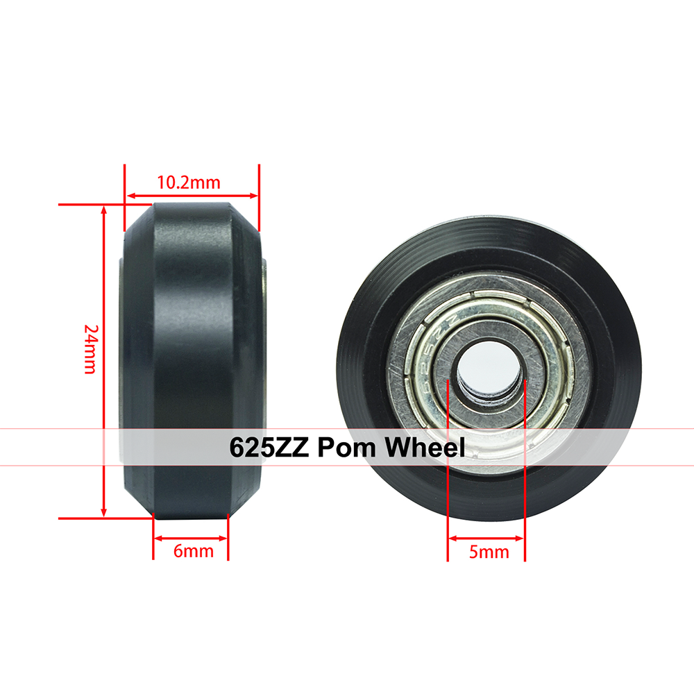 CNC Plastic POM Big Small Wheel With Bearing Idler V-Slot Aluminum Profile Perlin Pulley Wheel For 3D Printer Ender 3 customize