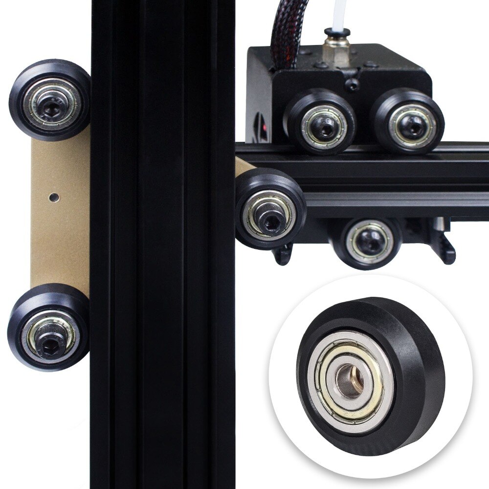 CNC Plastic POM Big Small Wheel With Bearing Idler V-Slot Aluminum Profile Perlin Pulley Wheel For 3D Printer Ender 3 customize