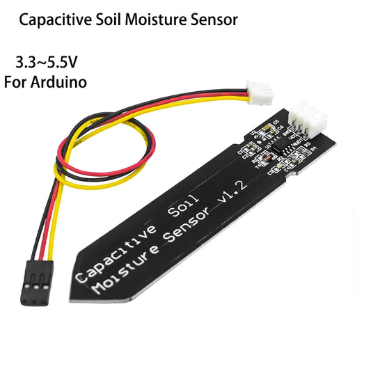 Custom Capacitive Soil Moisture Sensor Module Not Easy to Corrode Wide Voltage Wire 3.3~5.5V Corrosion Resistant W/ Gravity
