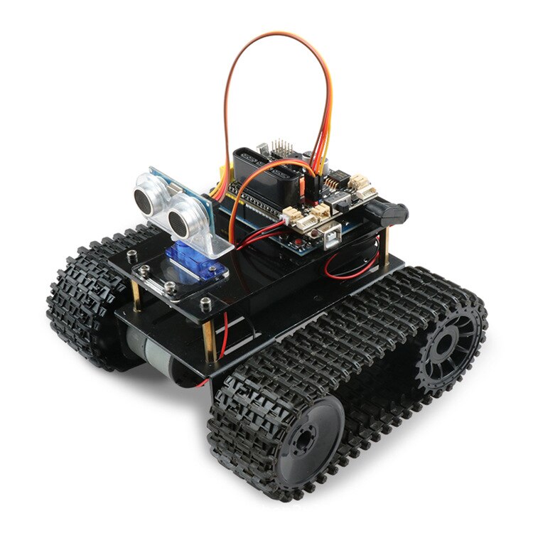 Compatible with Arduino Programming Scratch Maker Robot Remote Control Smart Tank Kit Car