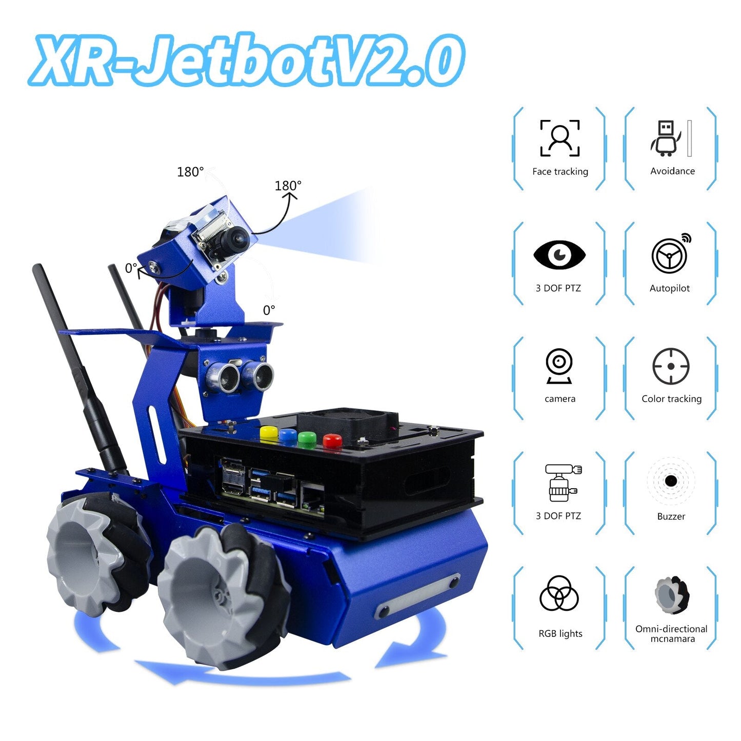 Custom 2.0 WIFI Wireless Robot Car Compatible Jetson Nano Remote Control HD Camera Robotic Learning Educational Toy
