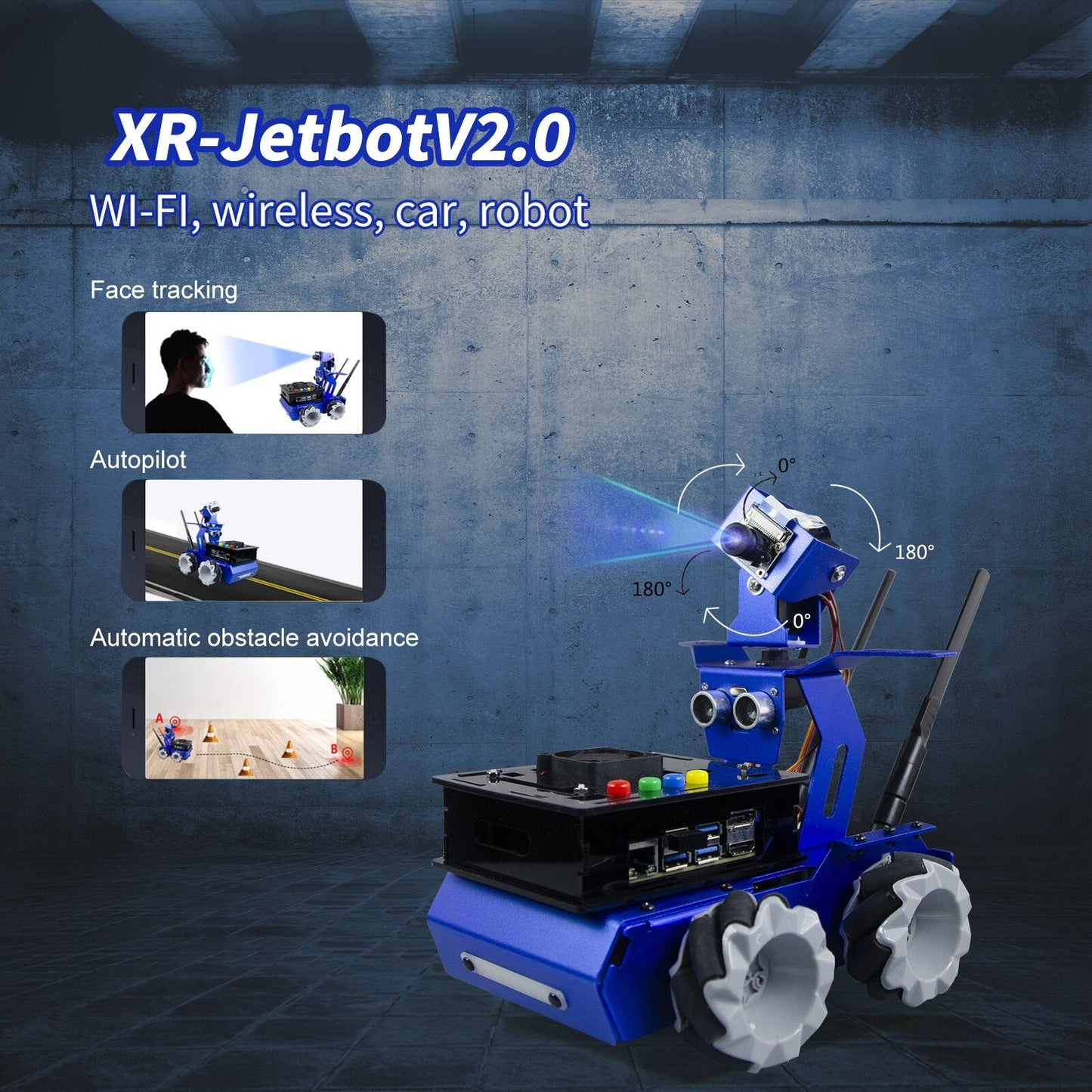 Custom 2.0 WIFI Wireless Robot Car Compatible Jetson Nano Remote Control HD Camera Robotic Learning Educational Toy