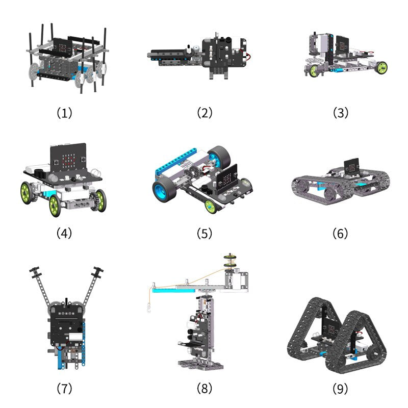 Custom DIY 9 Models Maker Education Building Block BBC Microbit Building:bit Robot Car Kit With BBC Micro:bit