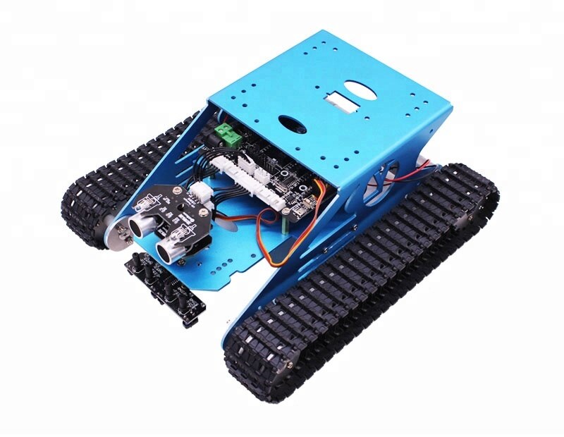 Custom DIY G1 Educational Blue Tank Smart Robot Track Car Kit For Smartduino R3 With Link Tracking Module