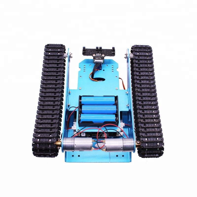 Custom DIY G1 Educational Blue Tank Smart Robot Track Car Kit For Smartduino R3 With Link Tracking Module