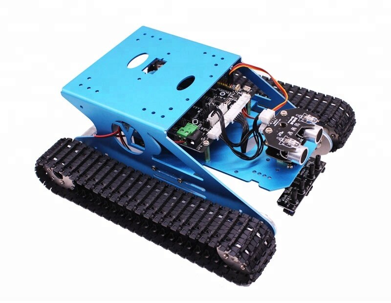 Custom DIY G1 Educational Blue Tank Smart Robot Track Car Kit For Smartduino R3 With Link Tracking Module