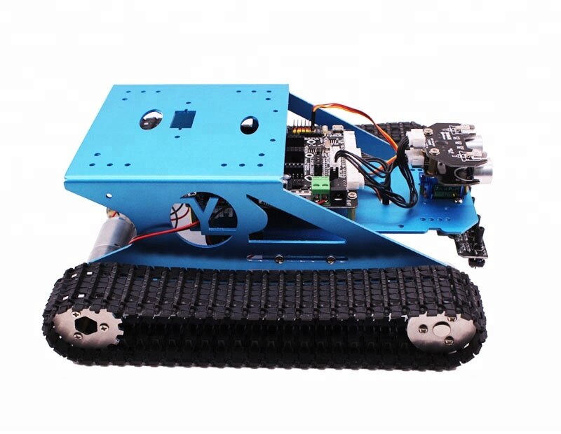 Custom DIY G1 Educational Blue Tank Smart Robot Track Car Kit For Smartduino R3 With Link Tracking Module