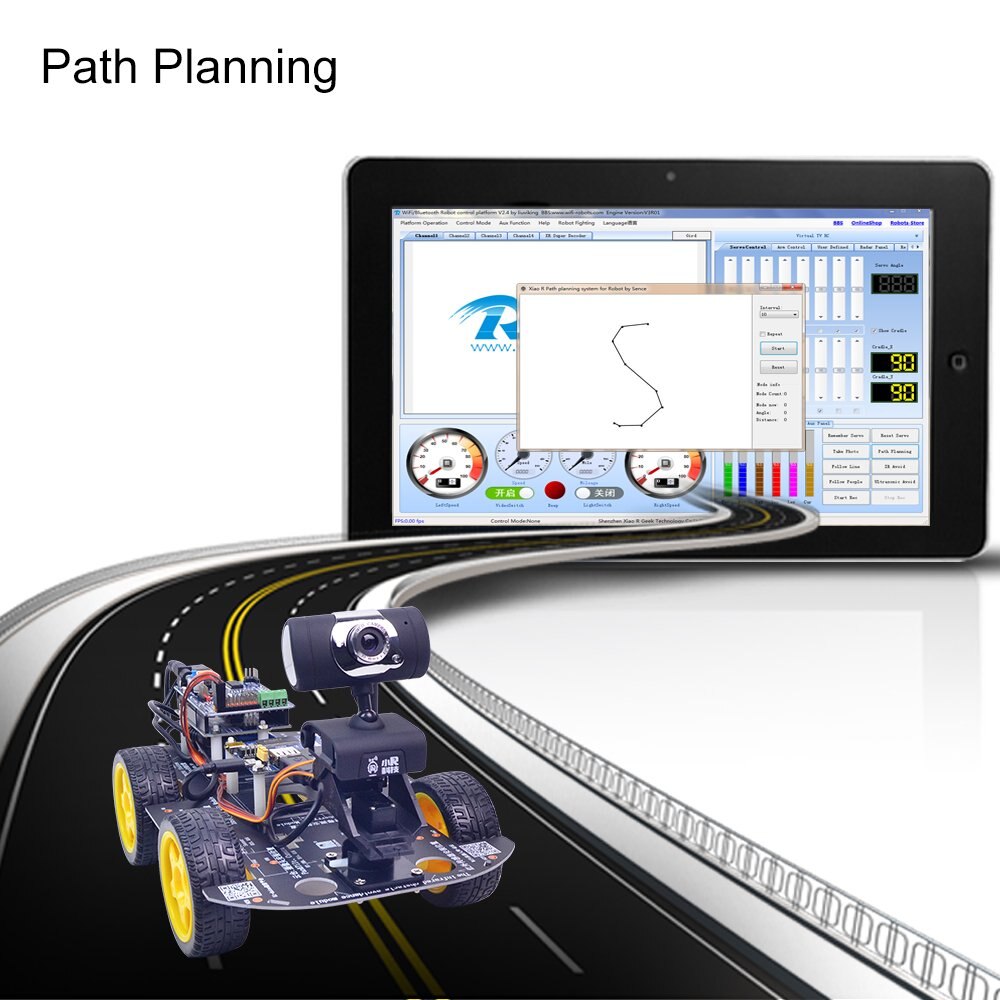 Custom DS WiFi Smart Robot Car Kit for Arduino ,Remote Control HD Camera FPV Robotics Learning & Electronic Toy