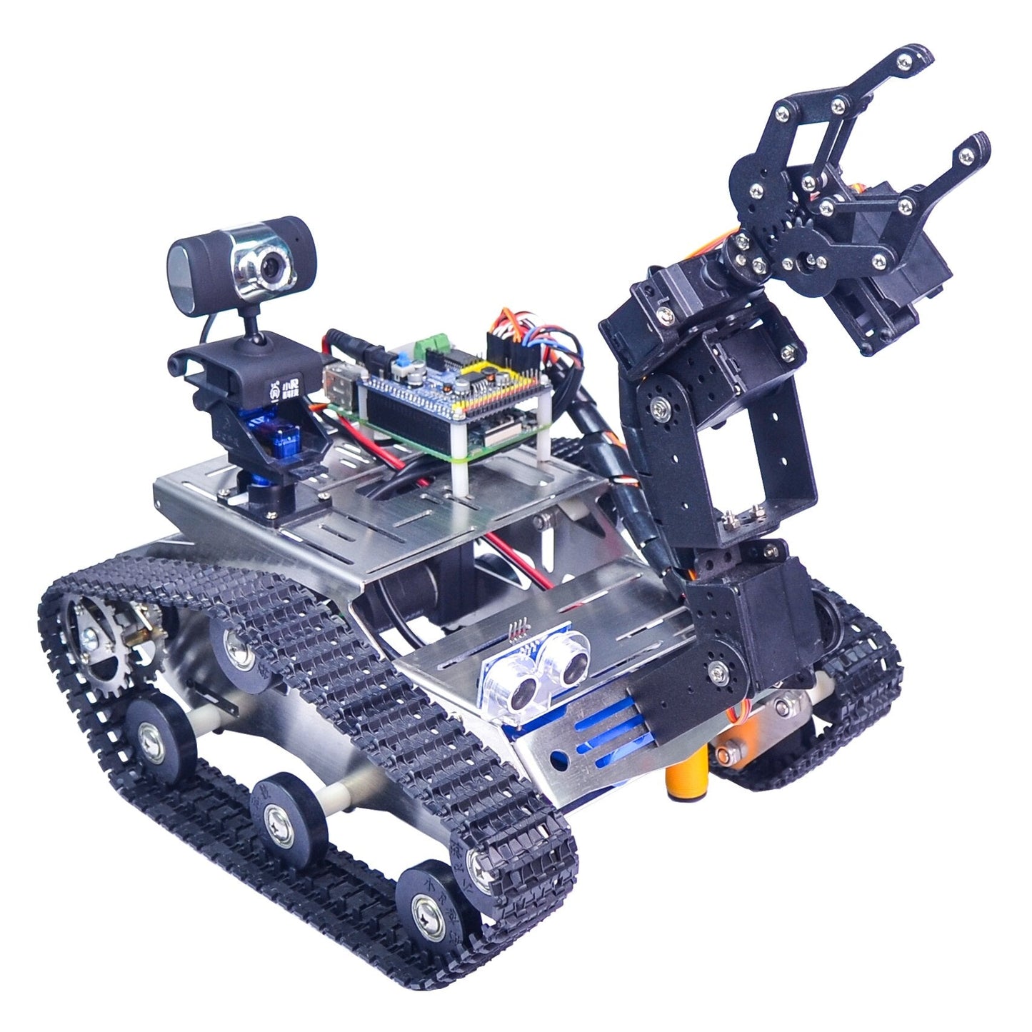 Custom Hot sale DIY educational robot wireless WIFI smart tank robot car with raspberry pi 4B Battery style tank robot car