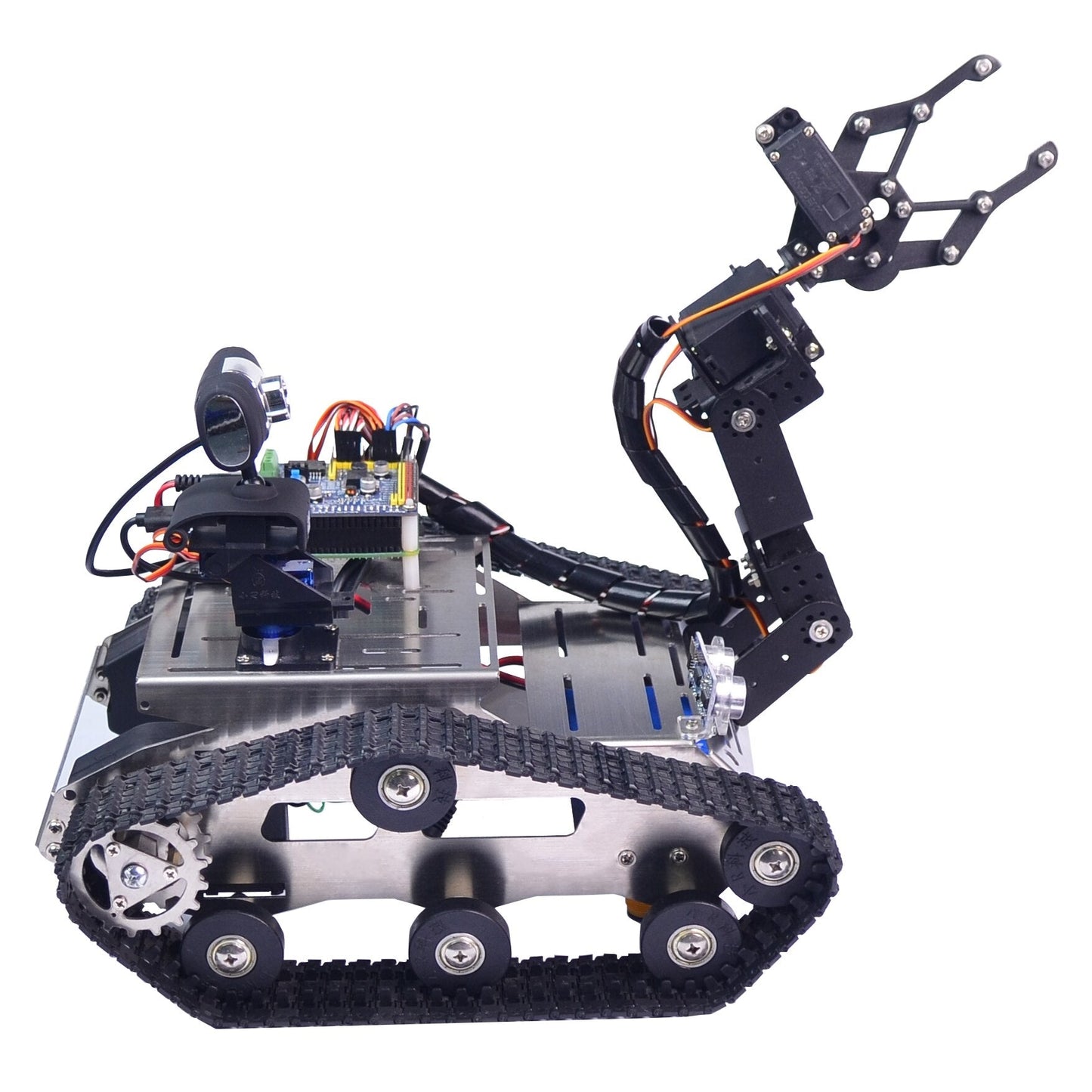 Custom Hot sale DIY educational robot wireless WIFI smart tank robot car with raspberry pi 4B Battery style tank robot car