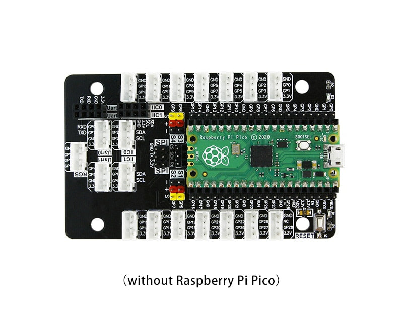 Custom Raspberry Pi Pico Sensor Expansion Board with servo pins SPI serial and IIC interface design for world of module