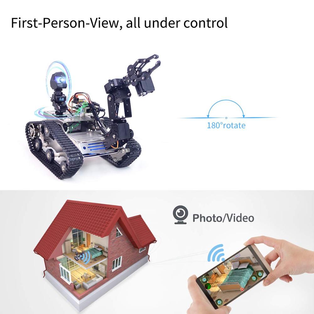 Custom Smart Robot Car Kit for Raspberry Pi, WiFi/Bluetooth Control, Path Planning, Programmable Robot Kit