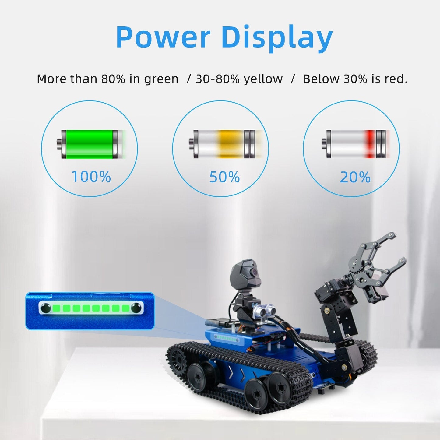 Custom Wireless remote control AI smart robot tank with Raspberry Pi 4B4G Big claw