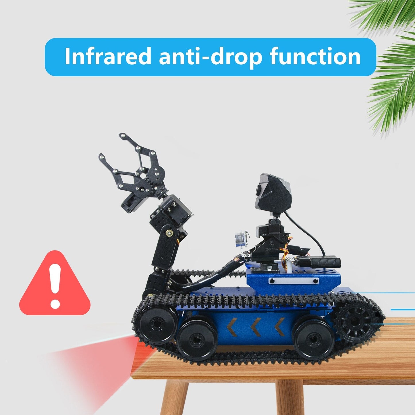 Custom Wireless remote control AI smart robot tank with Raspberry Pi 4B4G Big claw