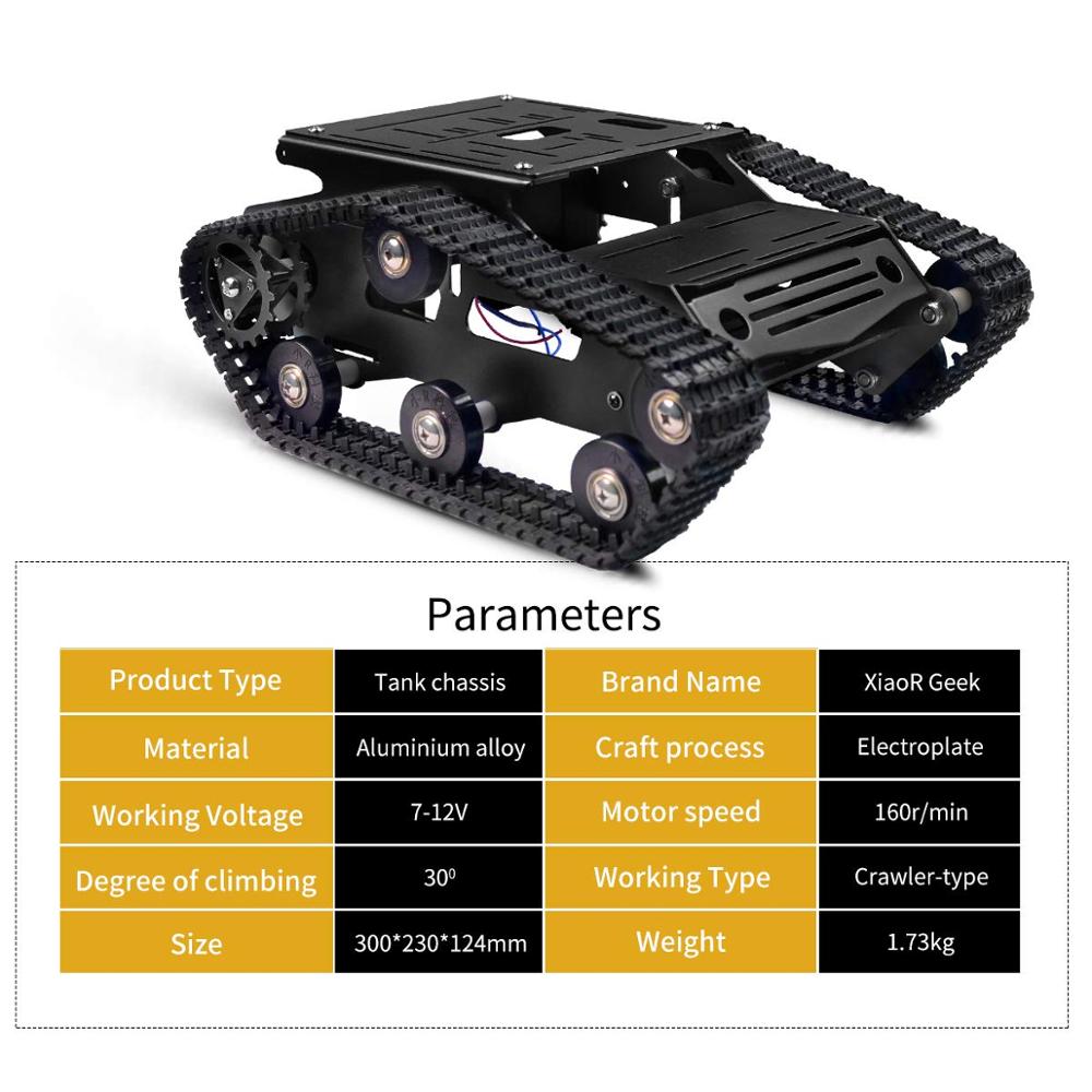 Custom smart robot car Tank chassis kit aluminum alloy motor Adueno/Raspberry PI DIY remote control robot