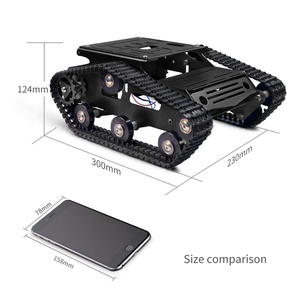 Custom smart robot car Tank chassis kit aluminum alloy motor Adueno/Raspberry PI DIY remote control robot