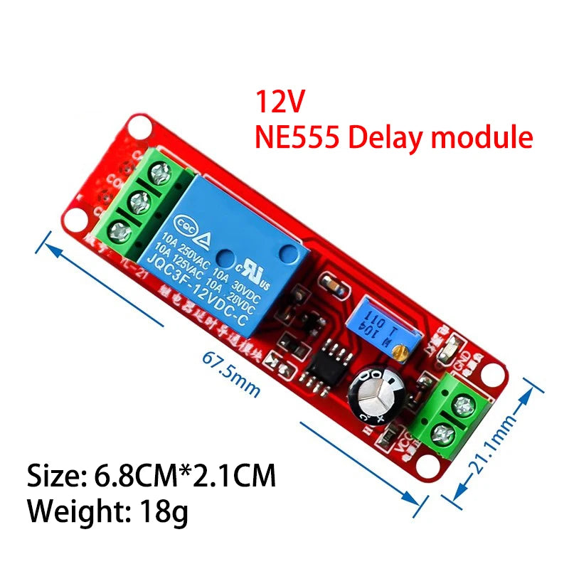 Custom DC 5V 12V Time Delay Relay NE555 Time Relay Shield Timing Relay Timer Control Switch Car Relays Pulse Generation Duty Cycle